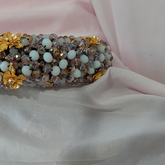 Gold Rose Crystal & Beaded Headband. NWOT. - Picture 4 of 8